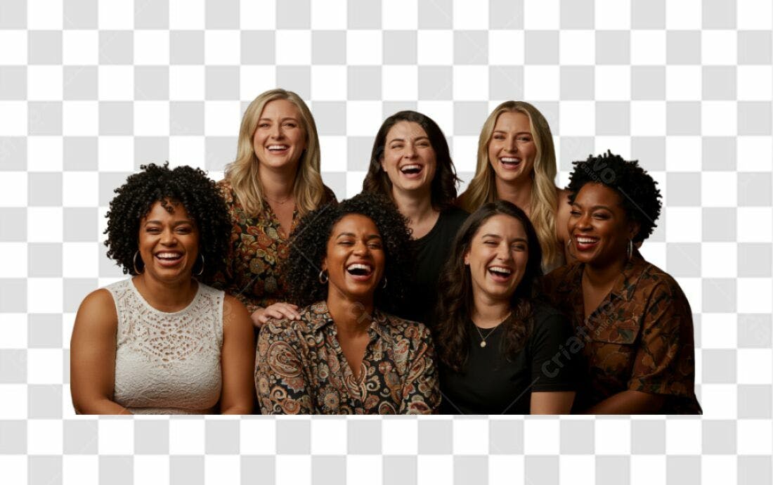 Imagem PNG Mulheres Diversas Rindo com fundo transparente
