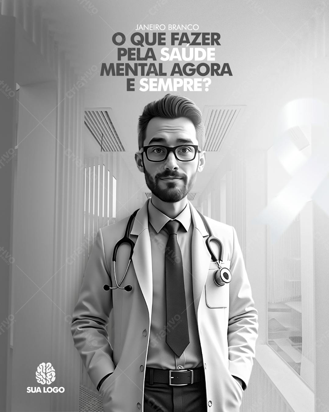 Post para Janeiro Branco PSD Editável