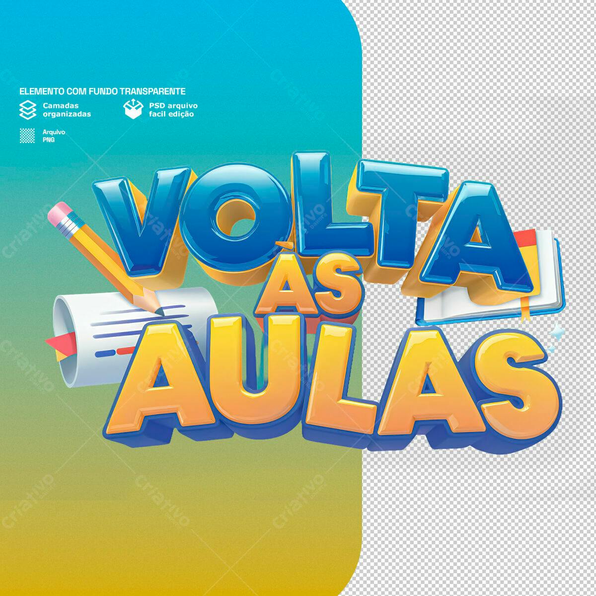 Banner Volta às Aulas PSD Editável