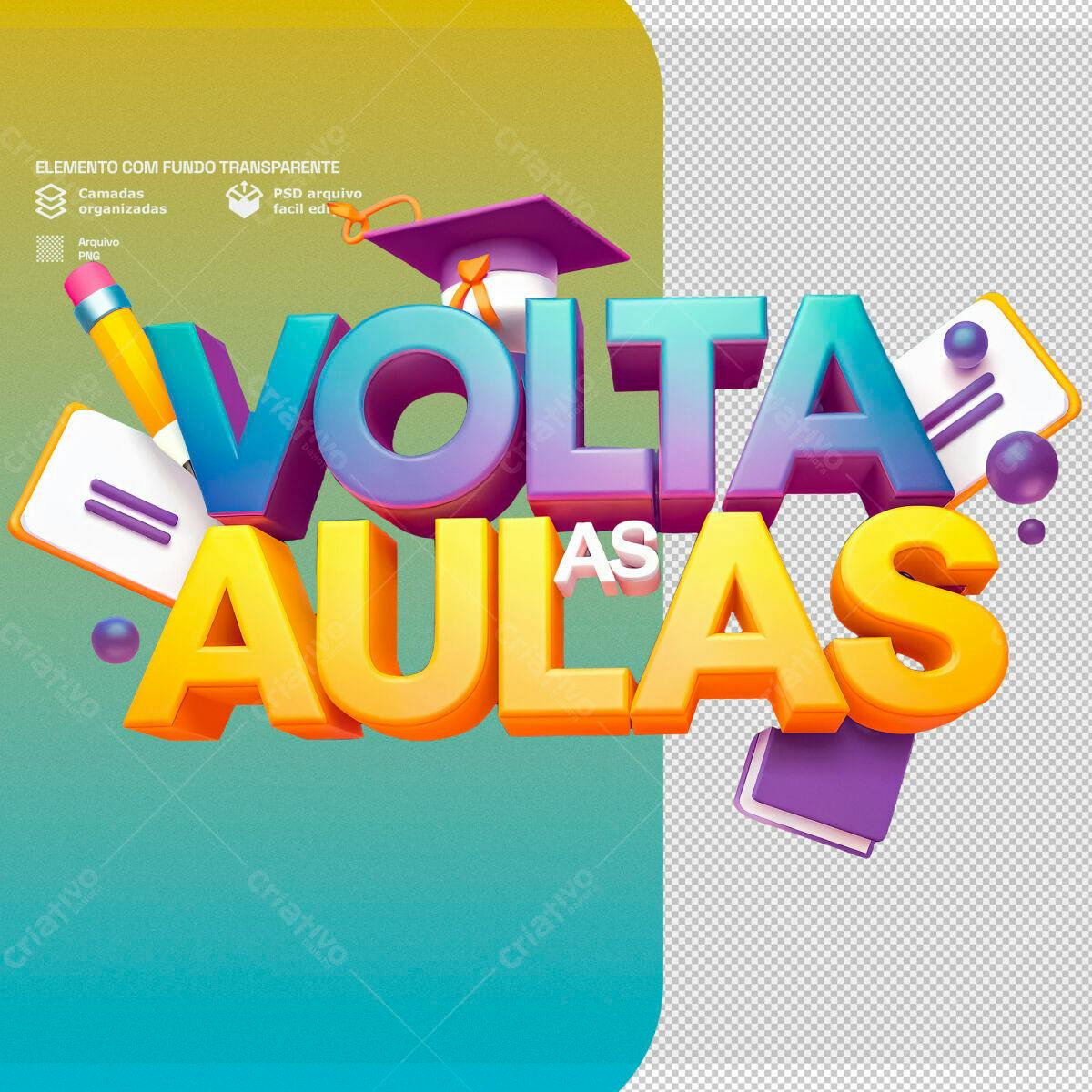 Flyer Volta às Aulas PSD Editável