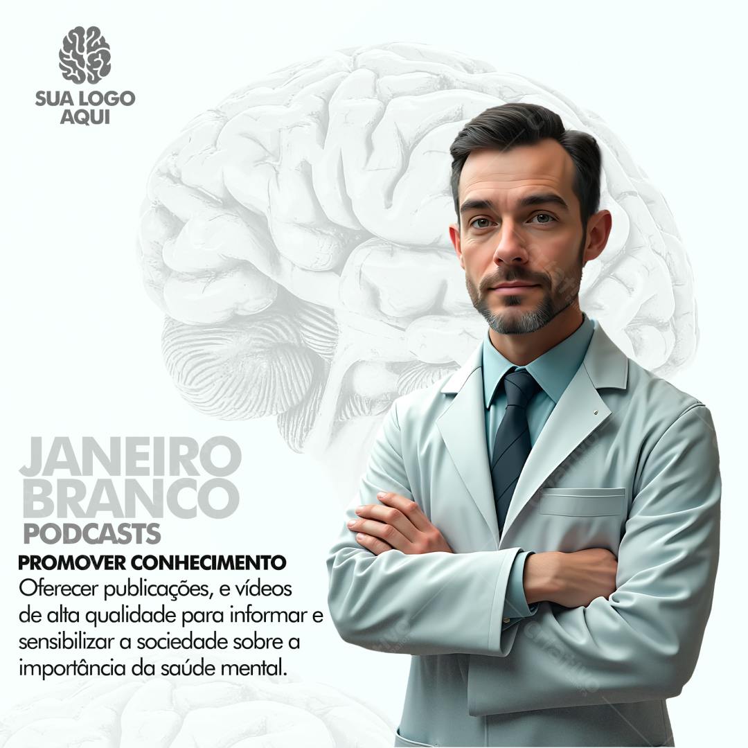 Post para Janeiro Branco PSD Editável