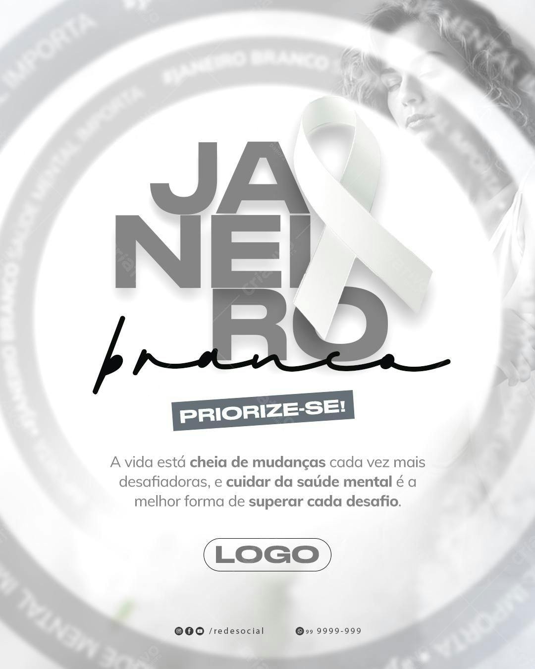 Flyer Janeiro Branco PSD Editável