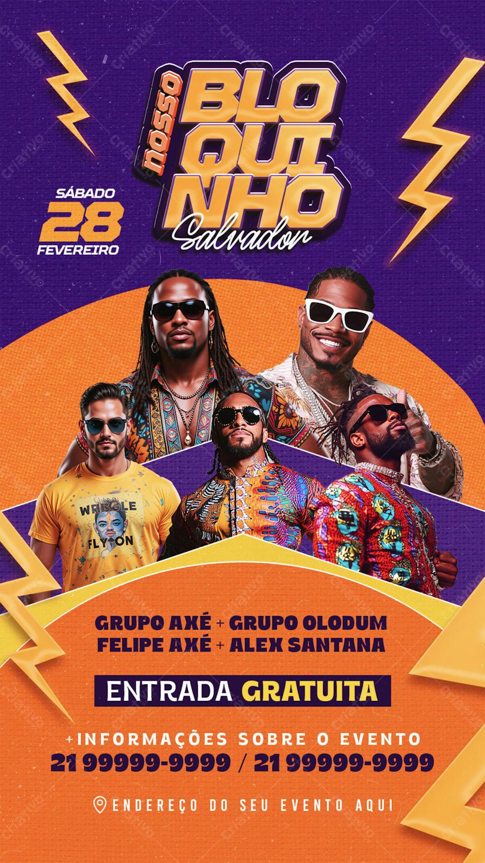 Flyer Evento Carna Folia Salvador Story