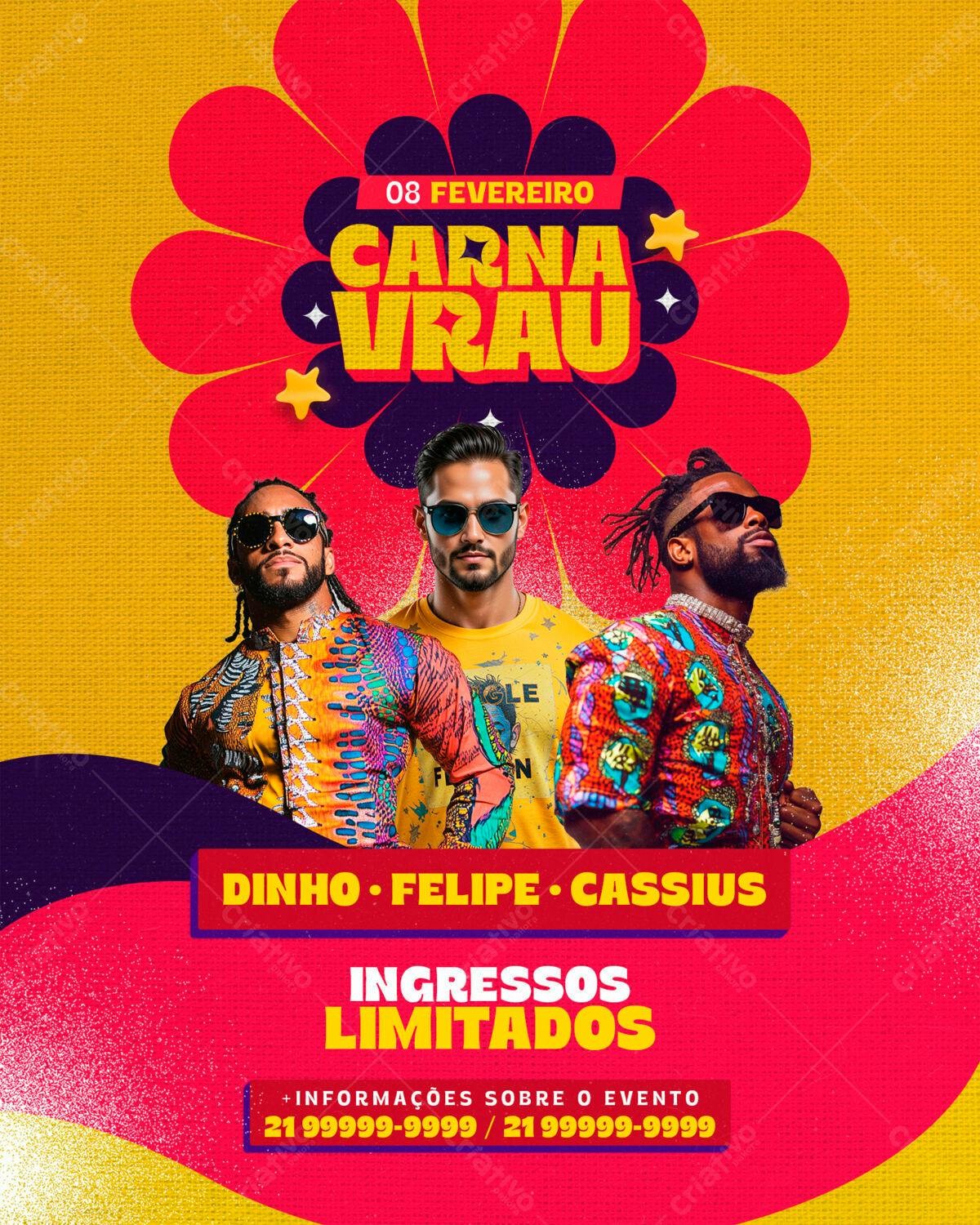 Flyer CarnaVrau PSD Editável