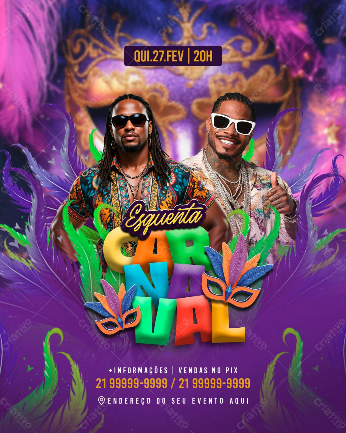 Flyer Esquenta Carnaval PSD Editável