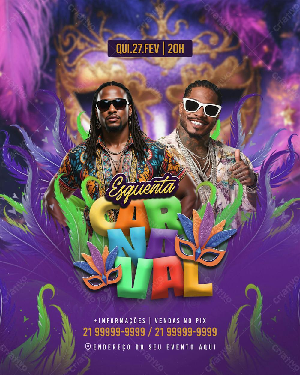 Flyer Evento Esquenta Carnaval Feed