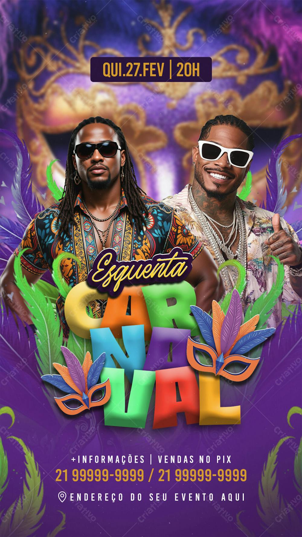 Flyer Evento Esquenta Carnaval Story