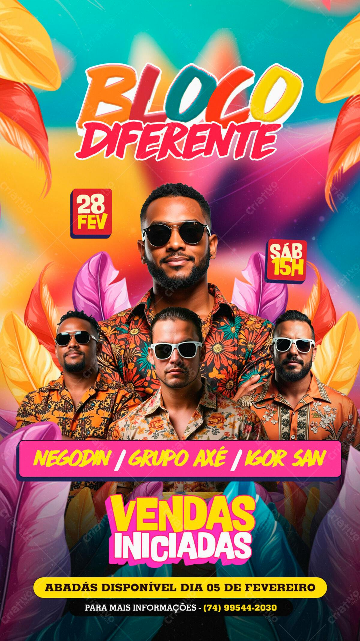 Flyer Bloco de Carnaval PSD Editável