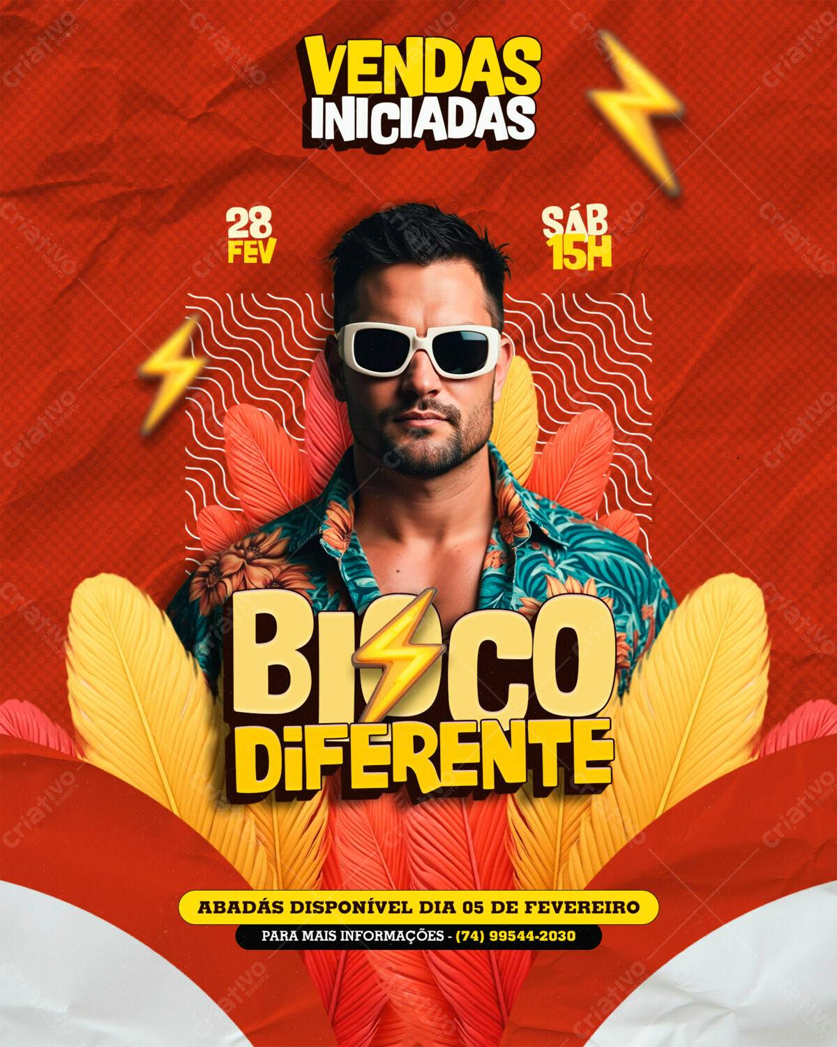 Flyer Bloco de Carnaval PSD Editável