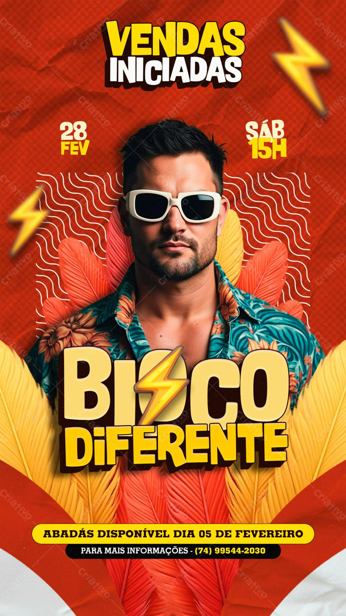 Flyer Bloco de Carnaval PSD Editável