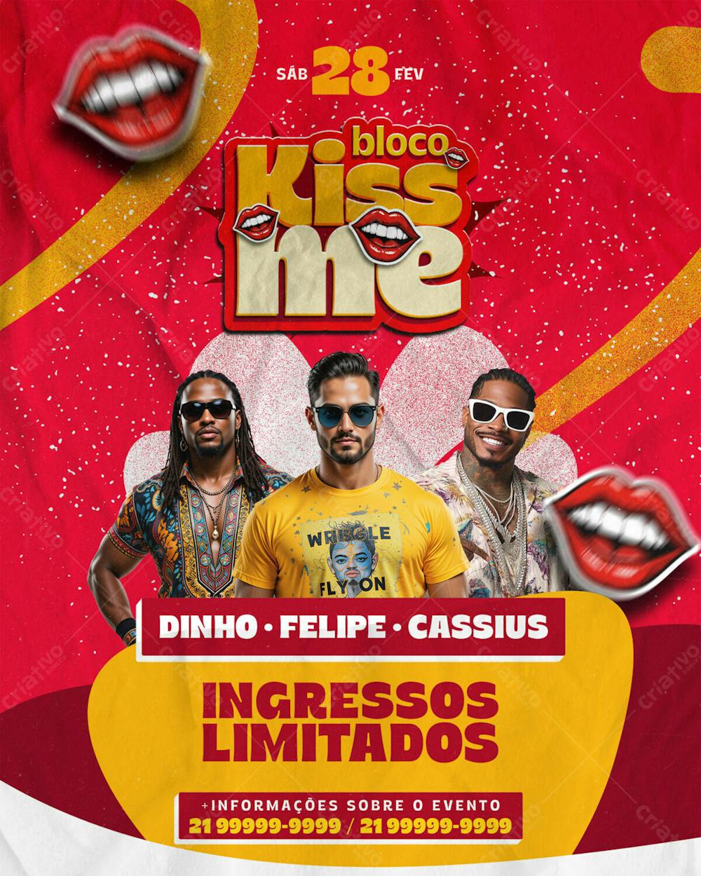 Flyer Evento Bloco Kiss Me Feed