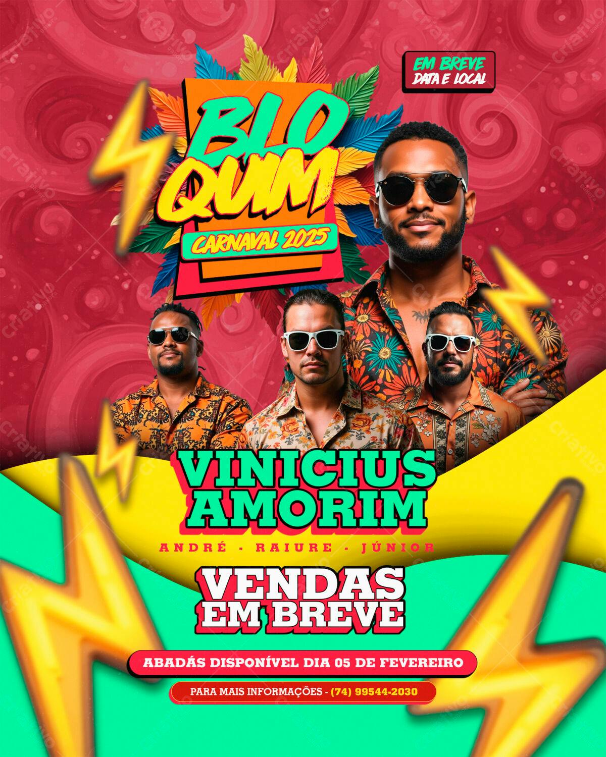 Flyer Carnaval Vinícius Amorim PSD Editável