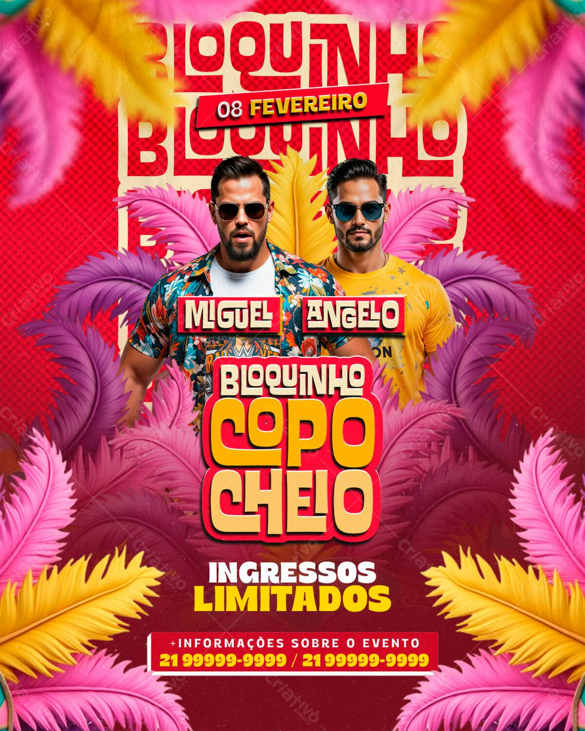 Flyer Bloquinho Copo Cheio PSD Editável