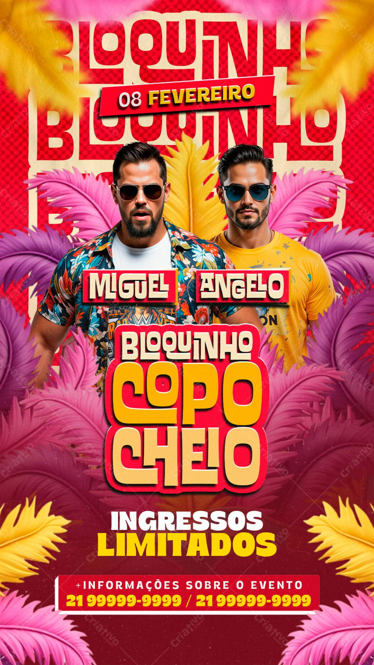 Flyer Bloquinho Copão Cheio PSD Editável