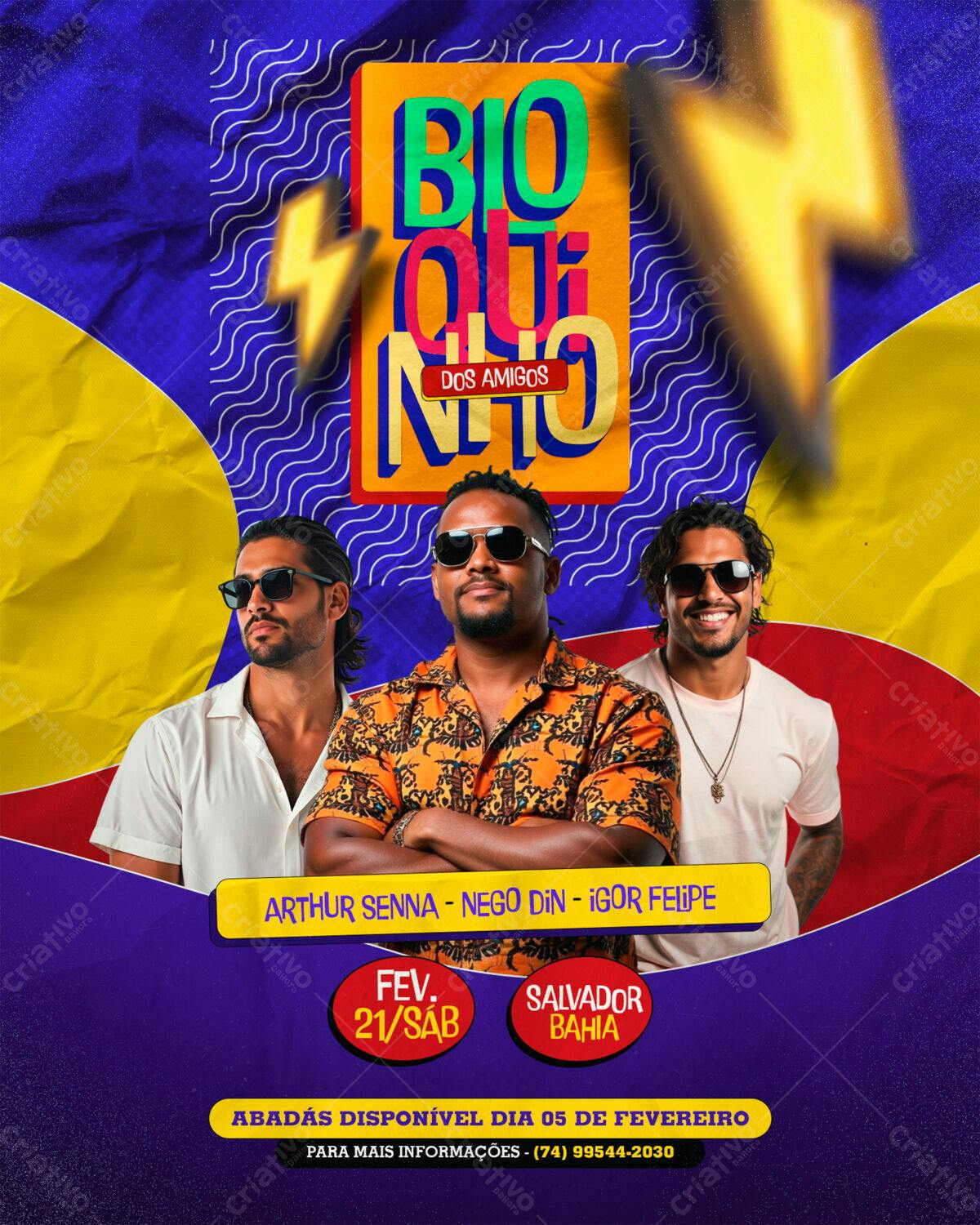 Flyer para Evento Musical Bio ou Não PSD Editável