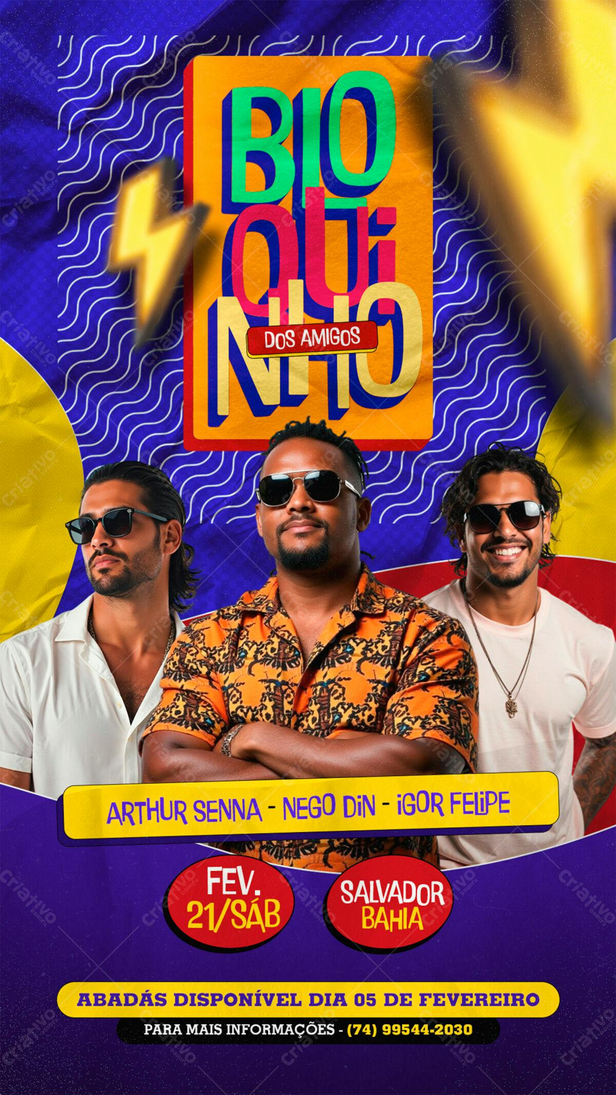 Flyer para Evento Musical Bio ou Não PSD Editável
