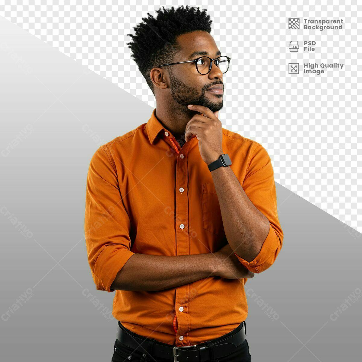 PSD para Mockup de Homem Pensativo PSD Editável