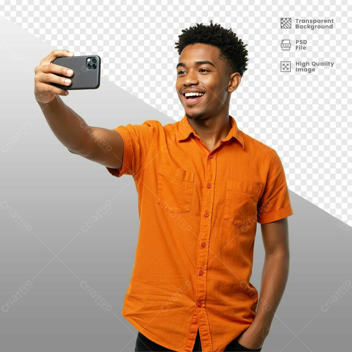 Modelo Selfie para Redes Sociais PSD Editável