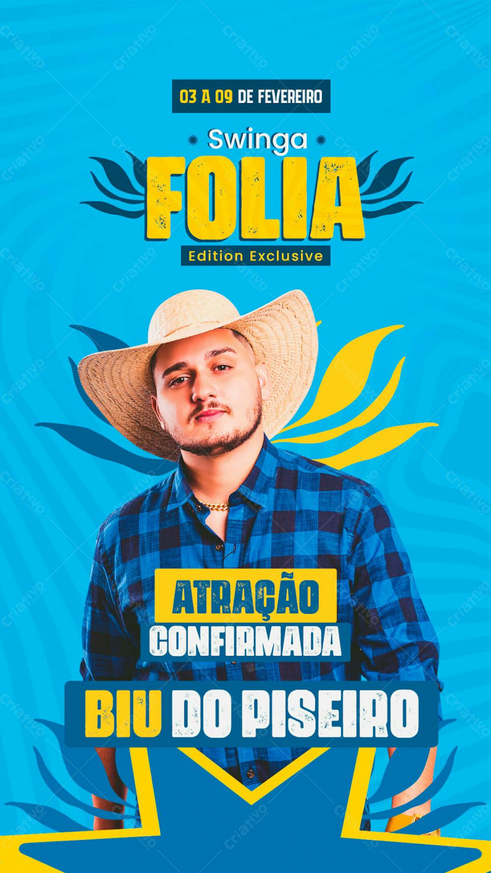 Flyer De Carnaval Atração Confirmada Swinga Folia Story Psd Editavel