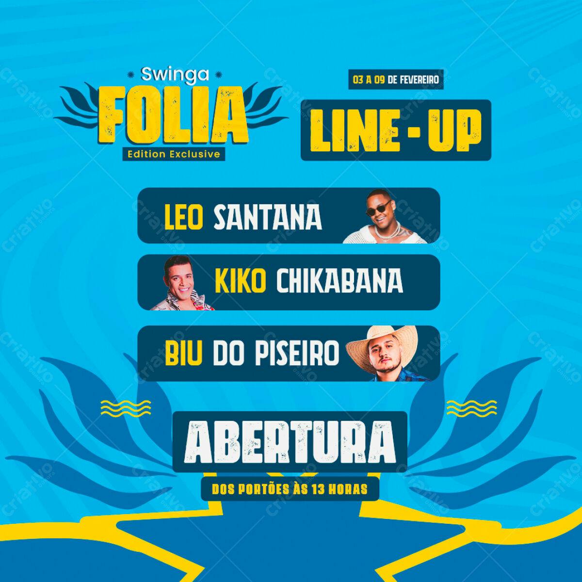Flyer Swinga Folia PSD Editável