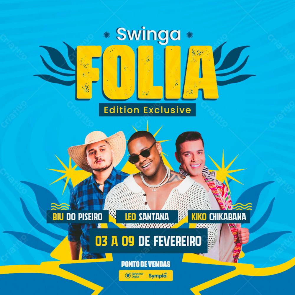 Flyer De Carnaval Swinga Folia Feed Psd Editavel