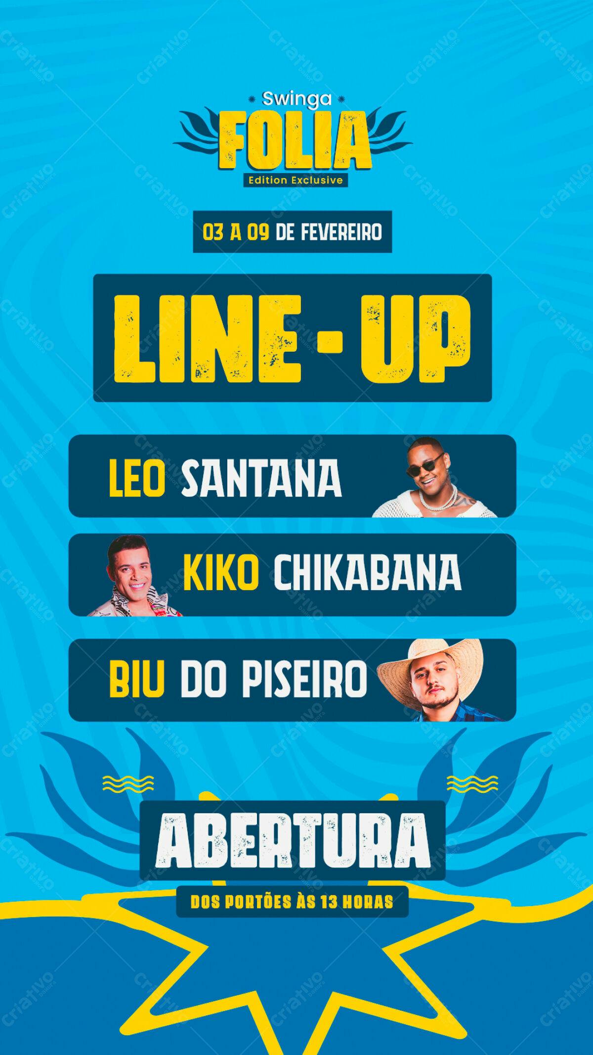 Flyer Swinga Folia PSD Editável