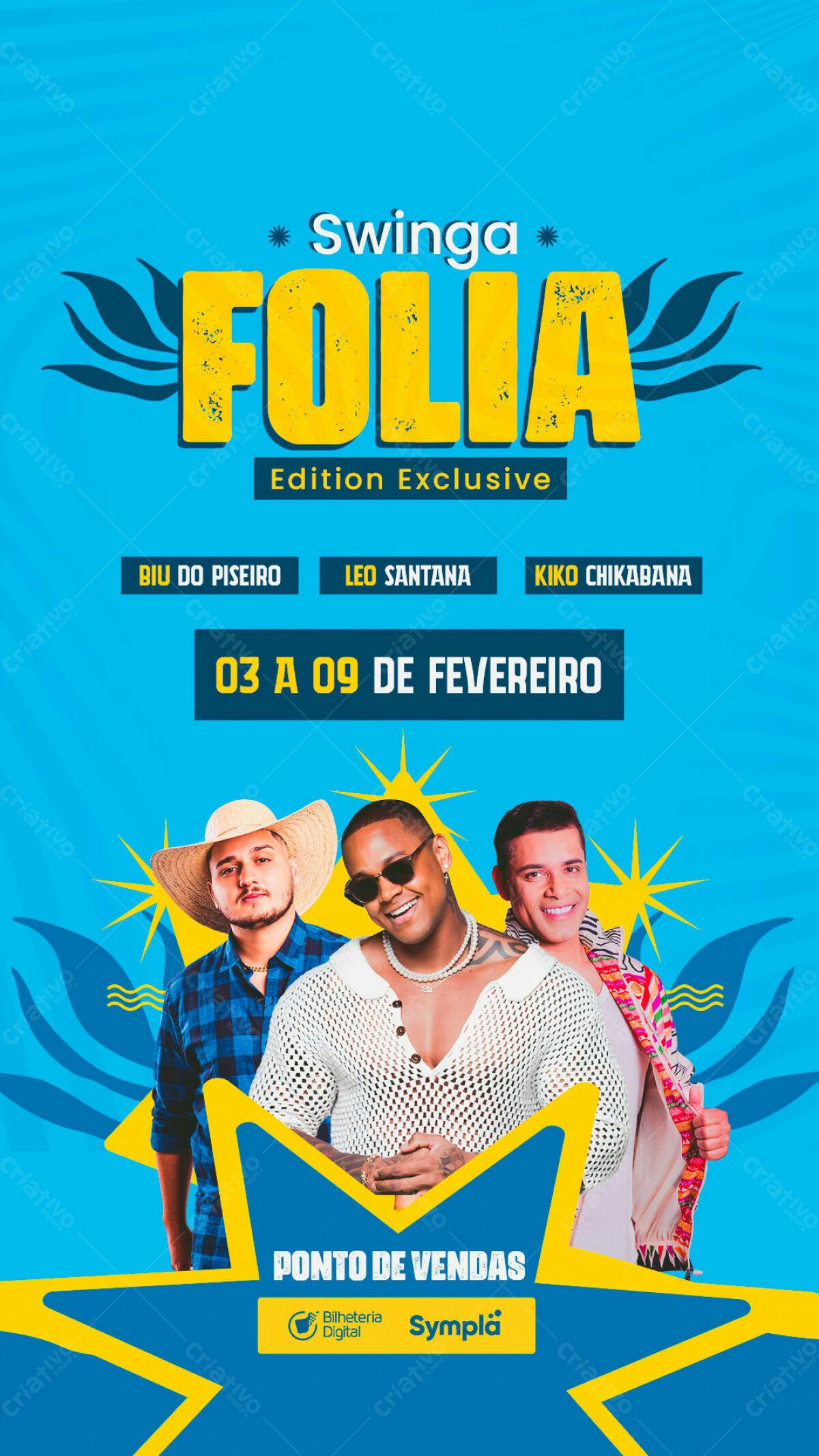 Flyer Swinga Folia PSD Editável