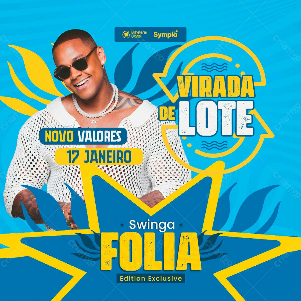 Flyer para Virada de Lote Swinga Folia PSD Editável
