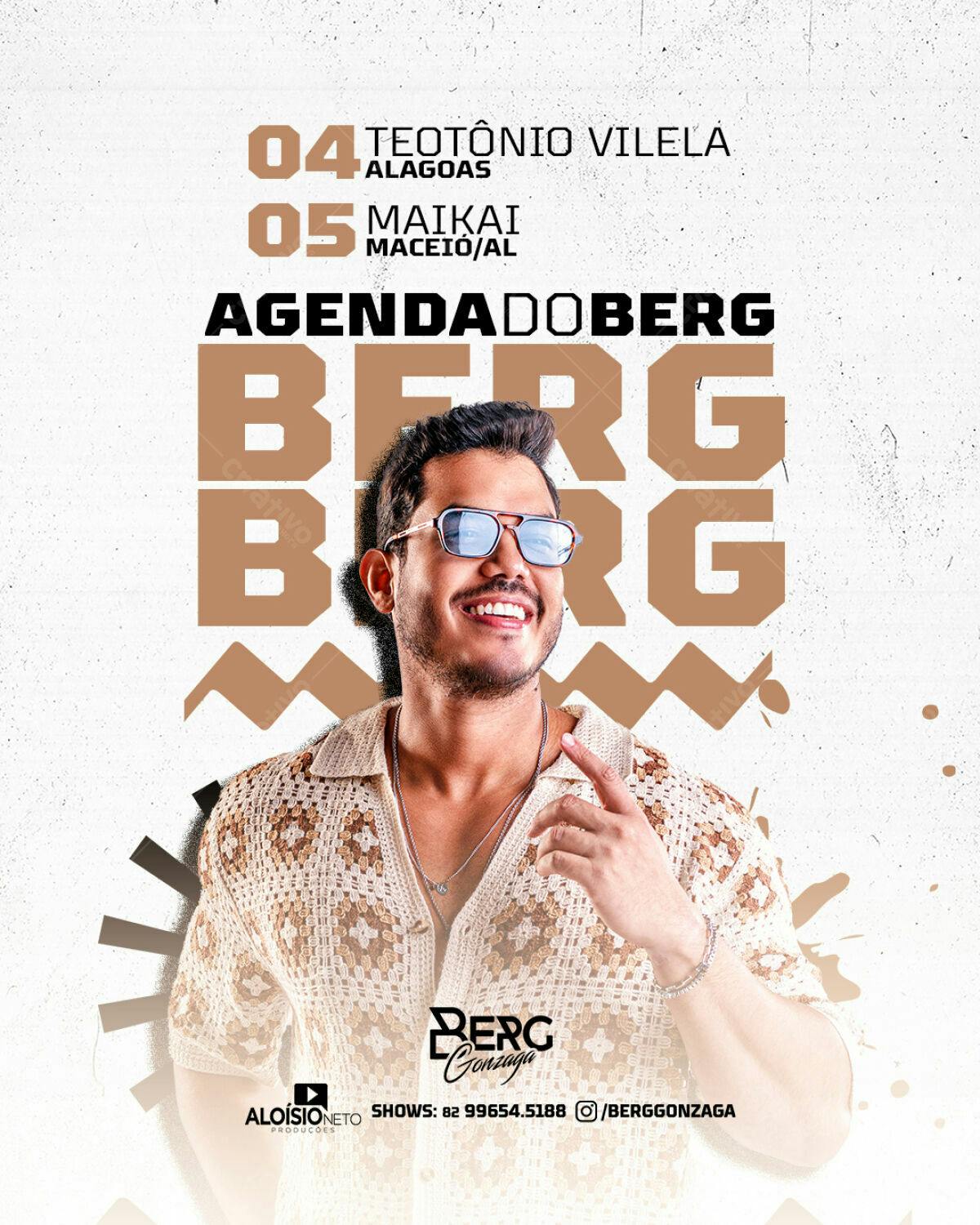 Flyer para Show de Berg Gonzaga PSD Editável