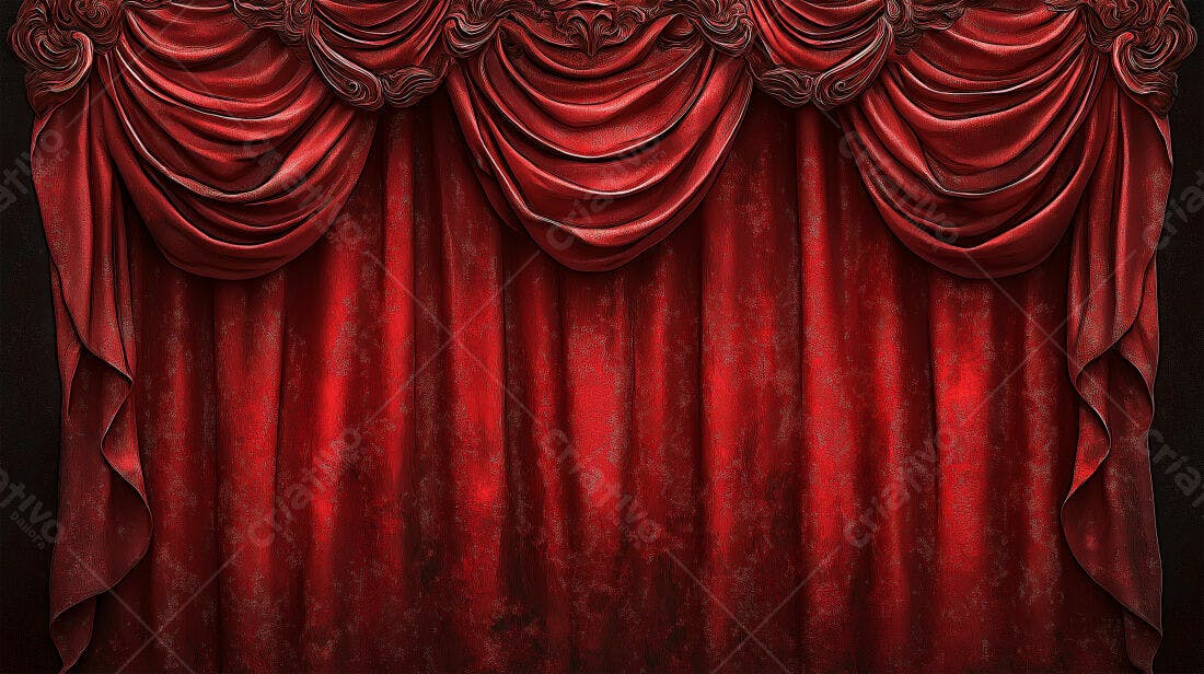 Textura tecido veludo vermelho para fundo teatral