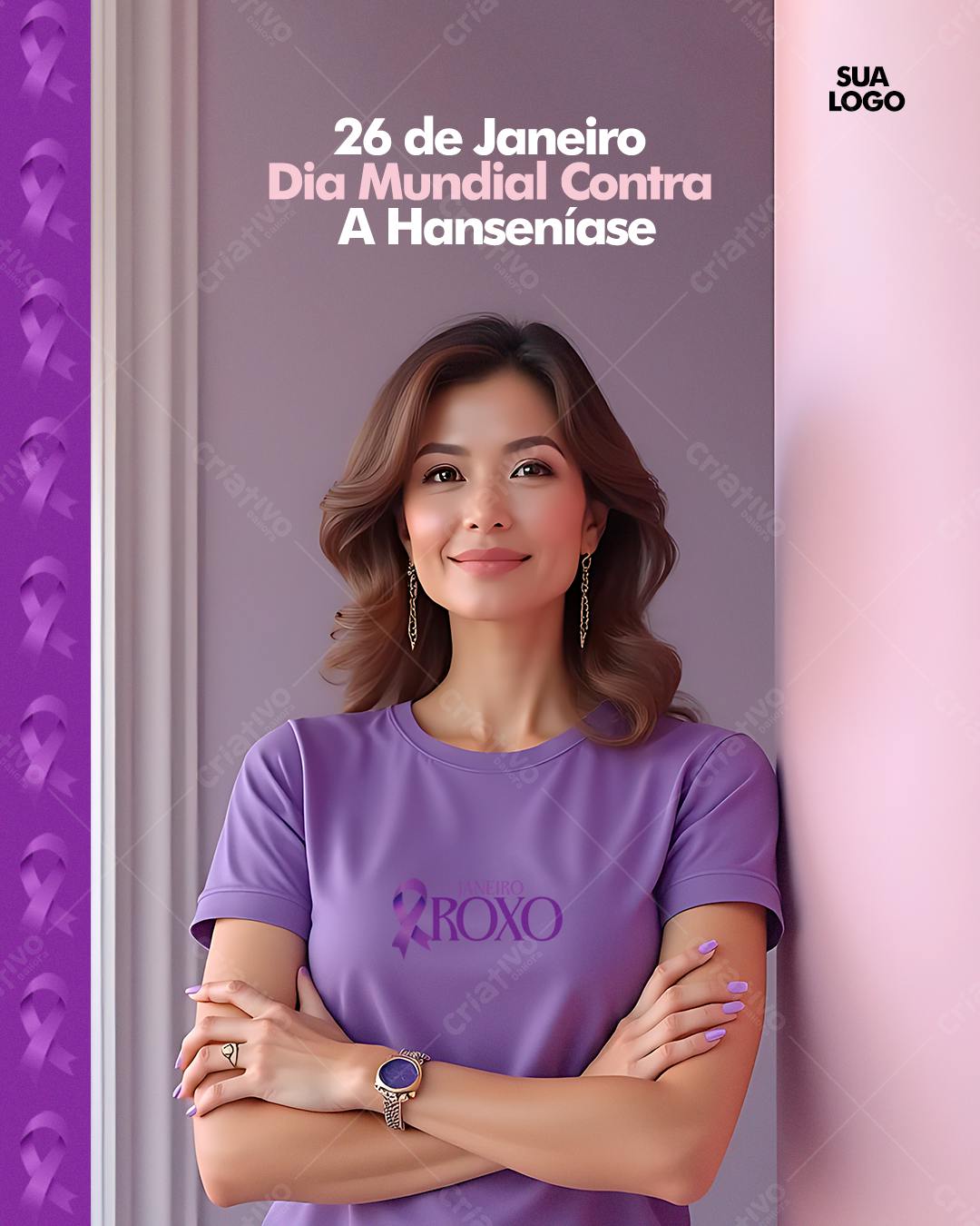 Post para o Dia Mundial Contra a Hanseníase PSD Editável