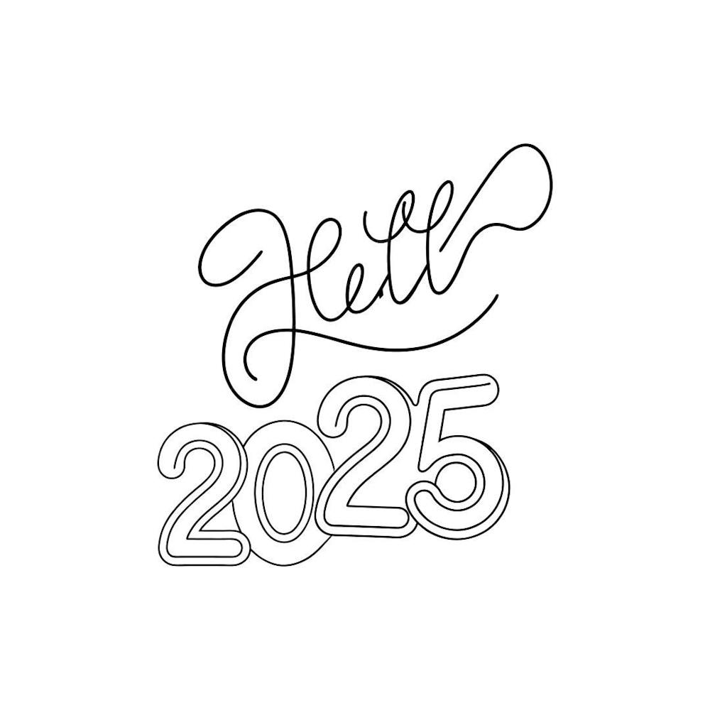 Stylish Hello 2025 Graphic Design For New Year Celebration