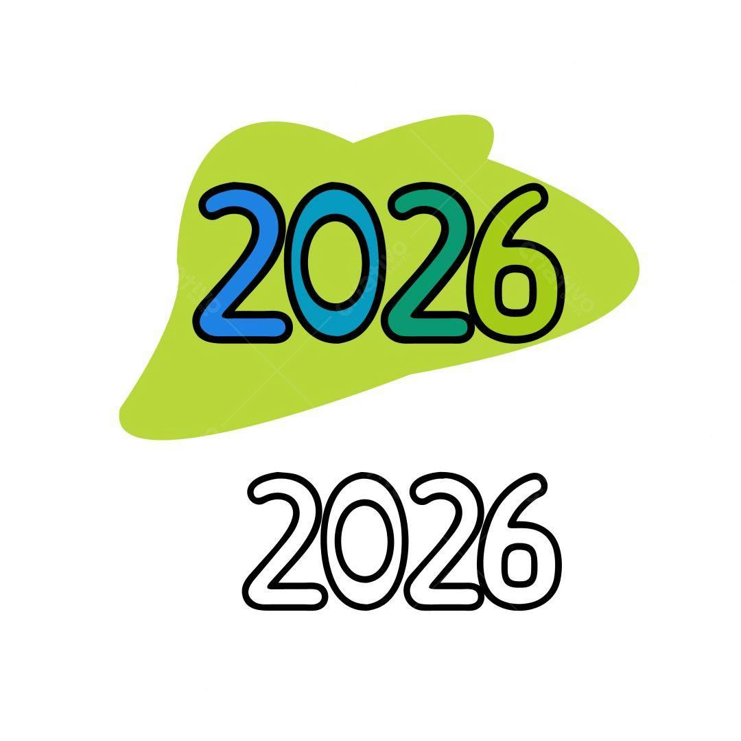 Ilustração vetorial 2026 colorido