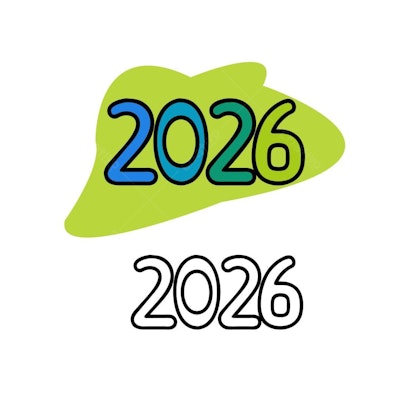 Ilustração vetorial 2026 colorido