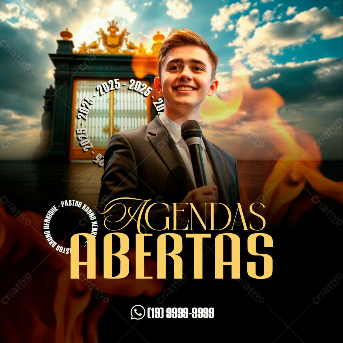 Flyer para Igreja Agendas Abertas PSD Editável