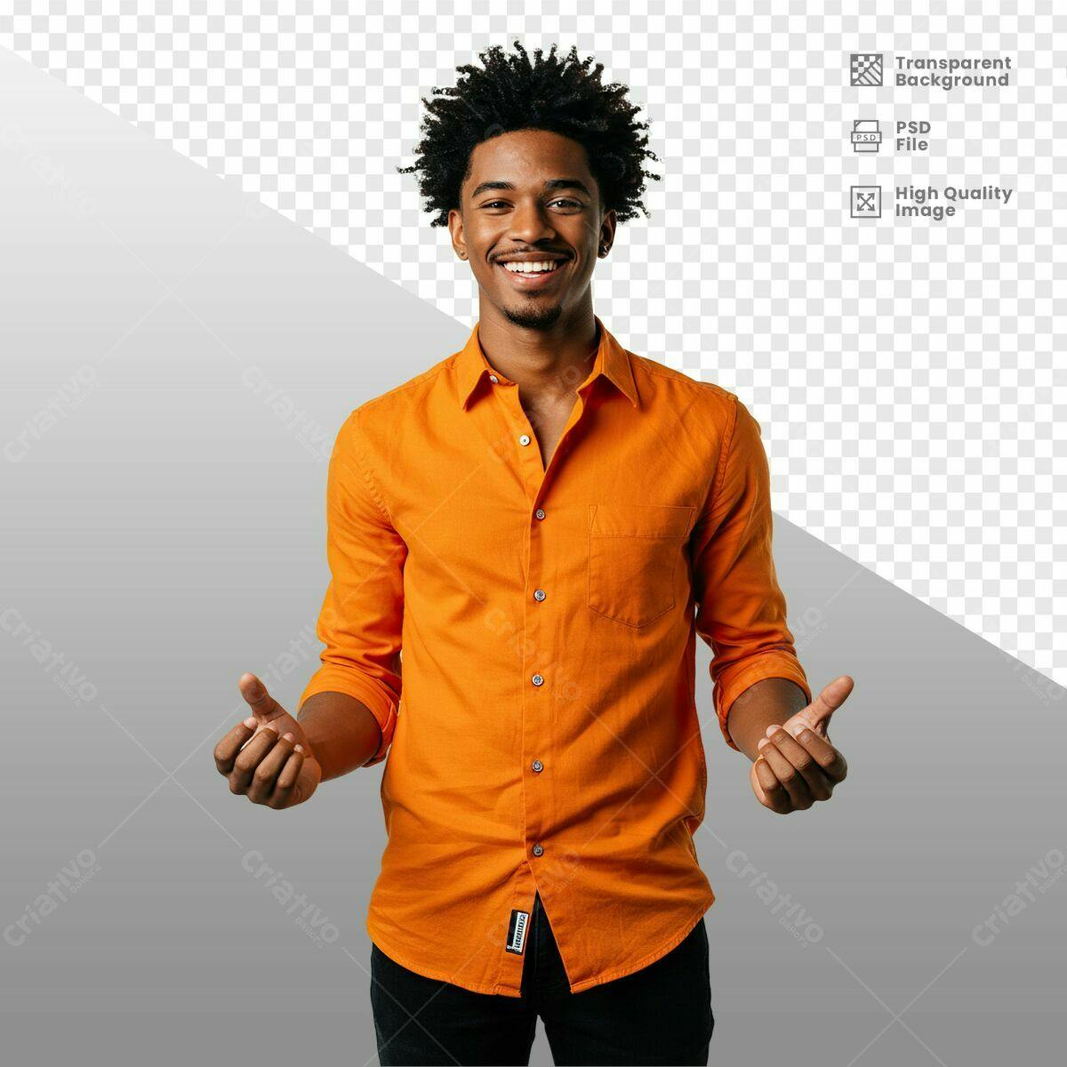 Modelo de Pessoa Sorrindo para Apresentação PSD Editável