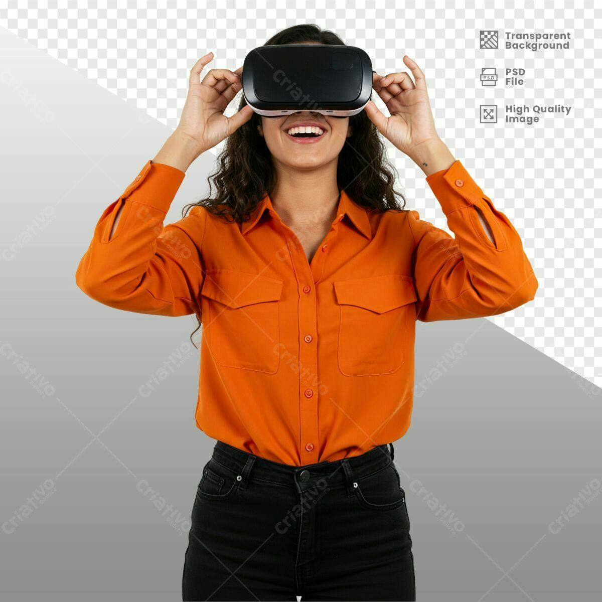 Imagem Mulher com Óculos VR PSD Editável