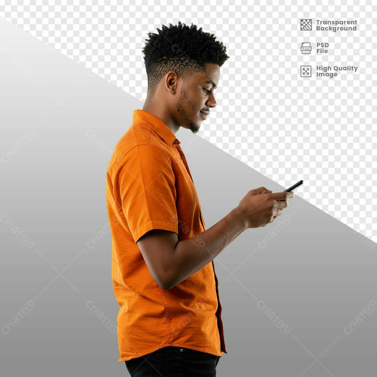 Mockup Pessoa Usando Smartphone PSD Editável
