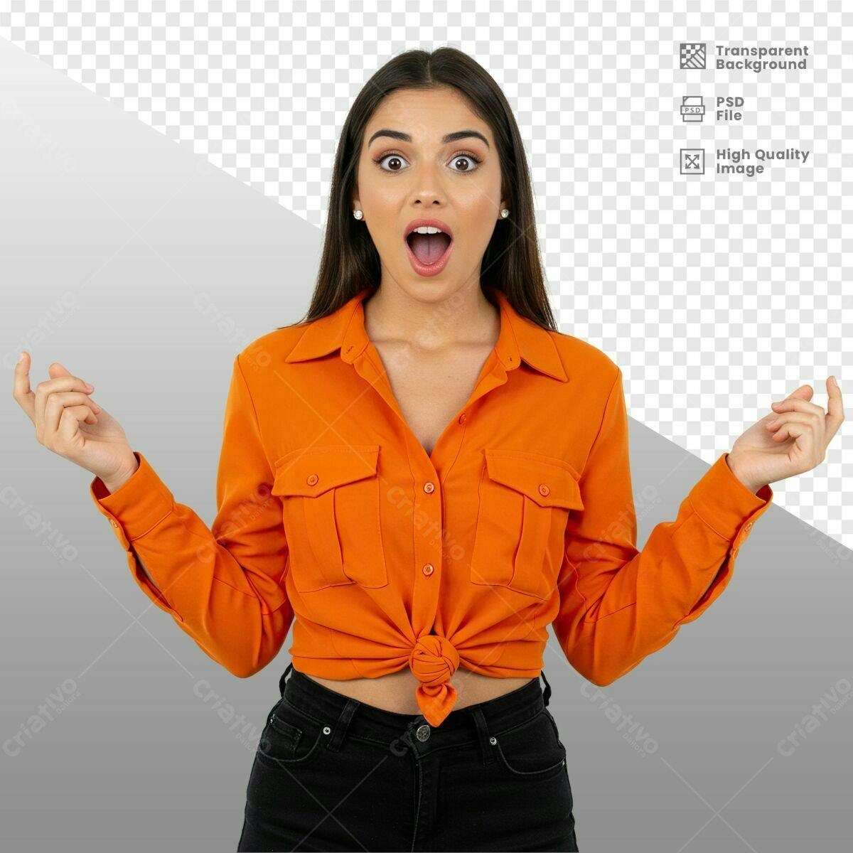 Imagem de Mulher Surpresa PSD Editável