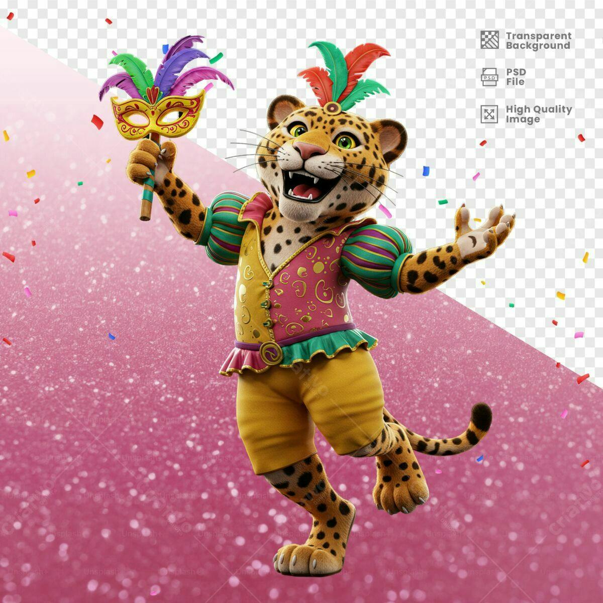 Mascote de Carnaval PSD Editável