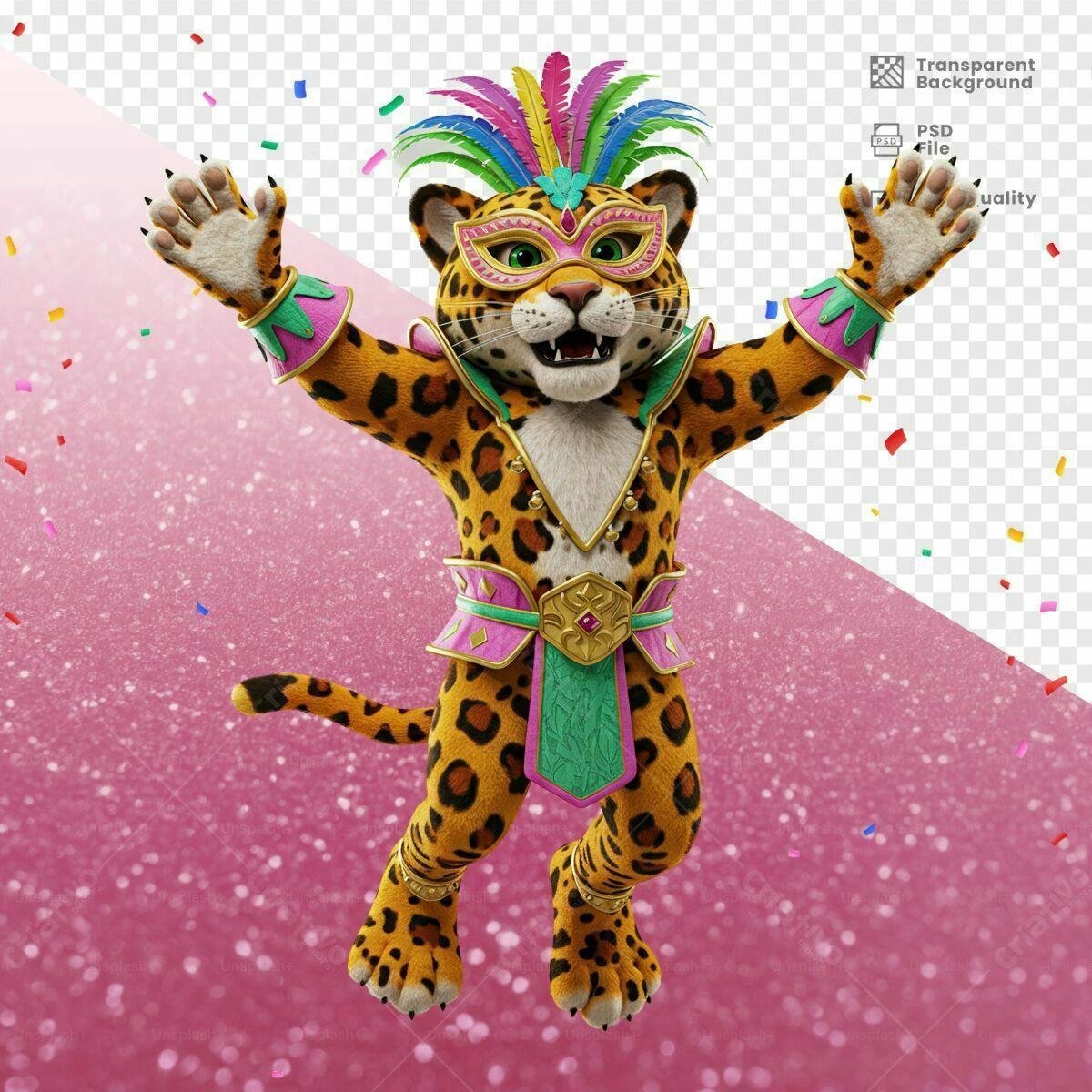 Mascote de Carnaval PSD Editável