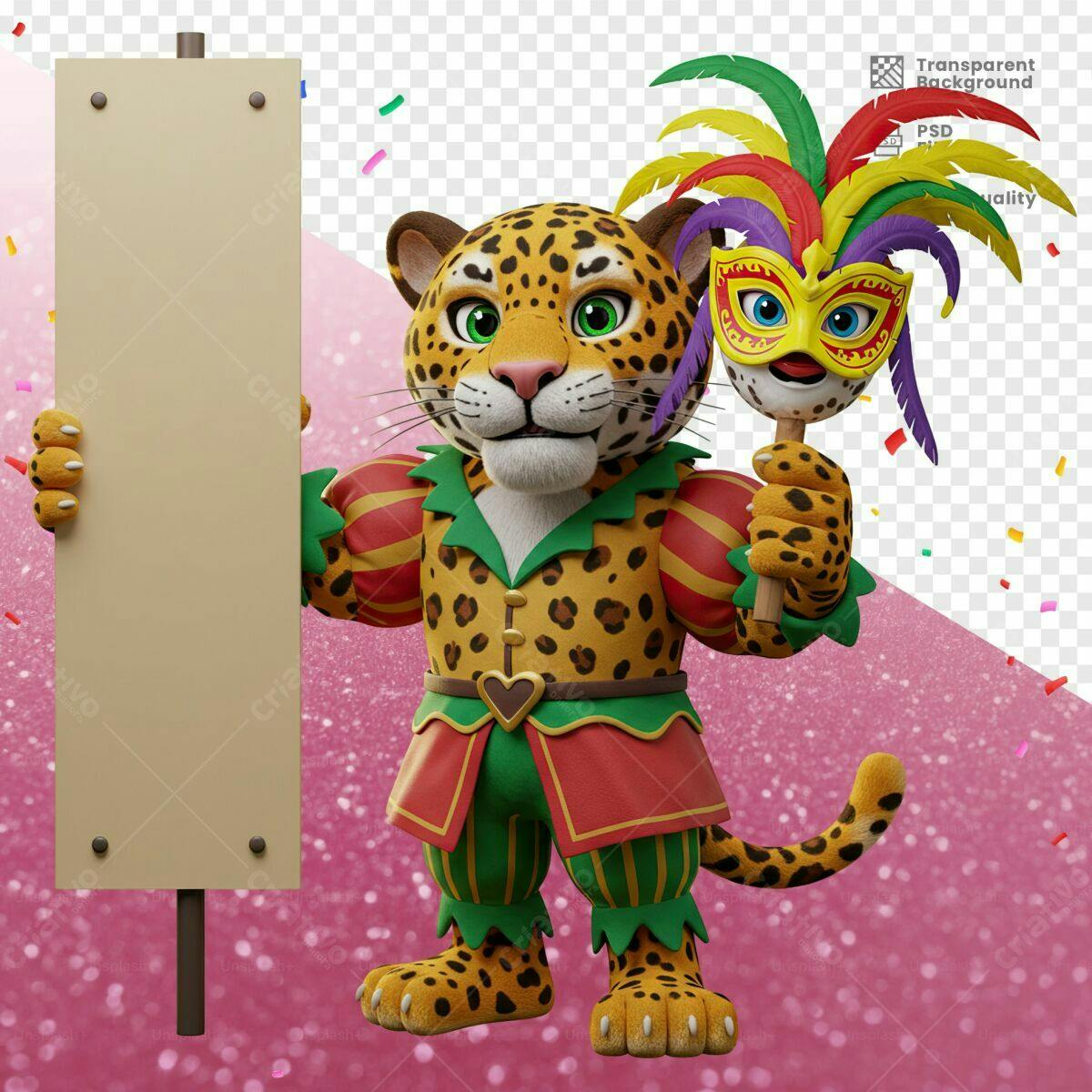 Personagem Jagauar Carnaval PSD Editável