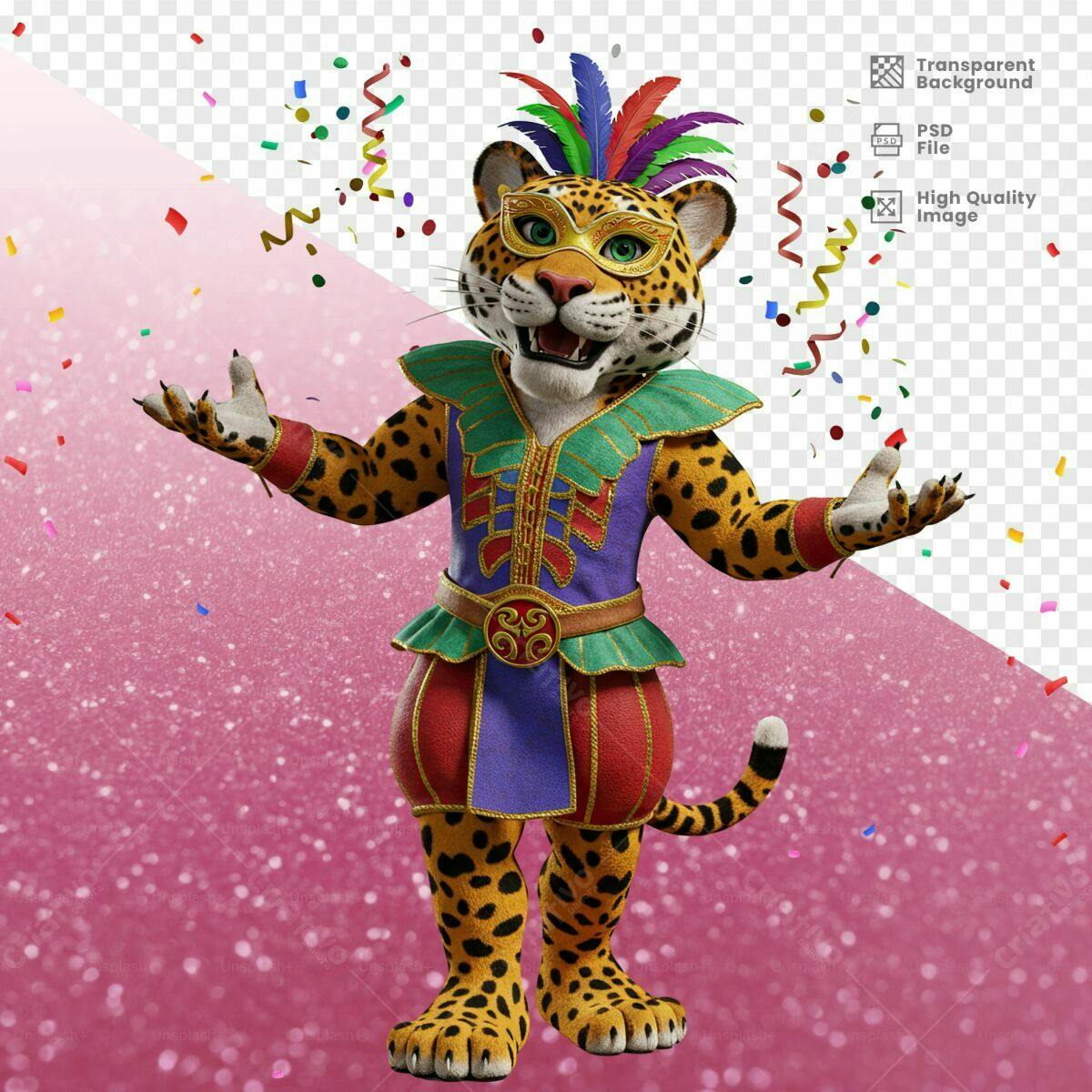 Mascote de Carnaval PSD Editável
