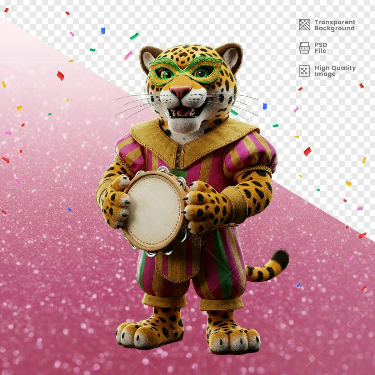 Personagem Onça Carnavalesca PSD Editável