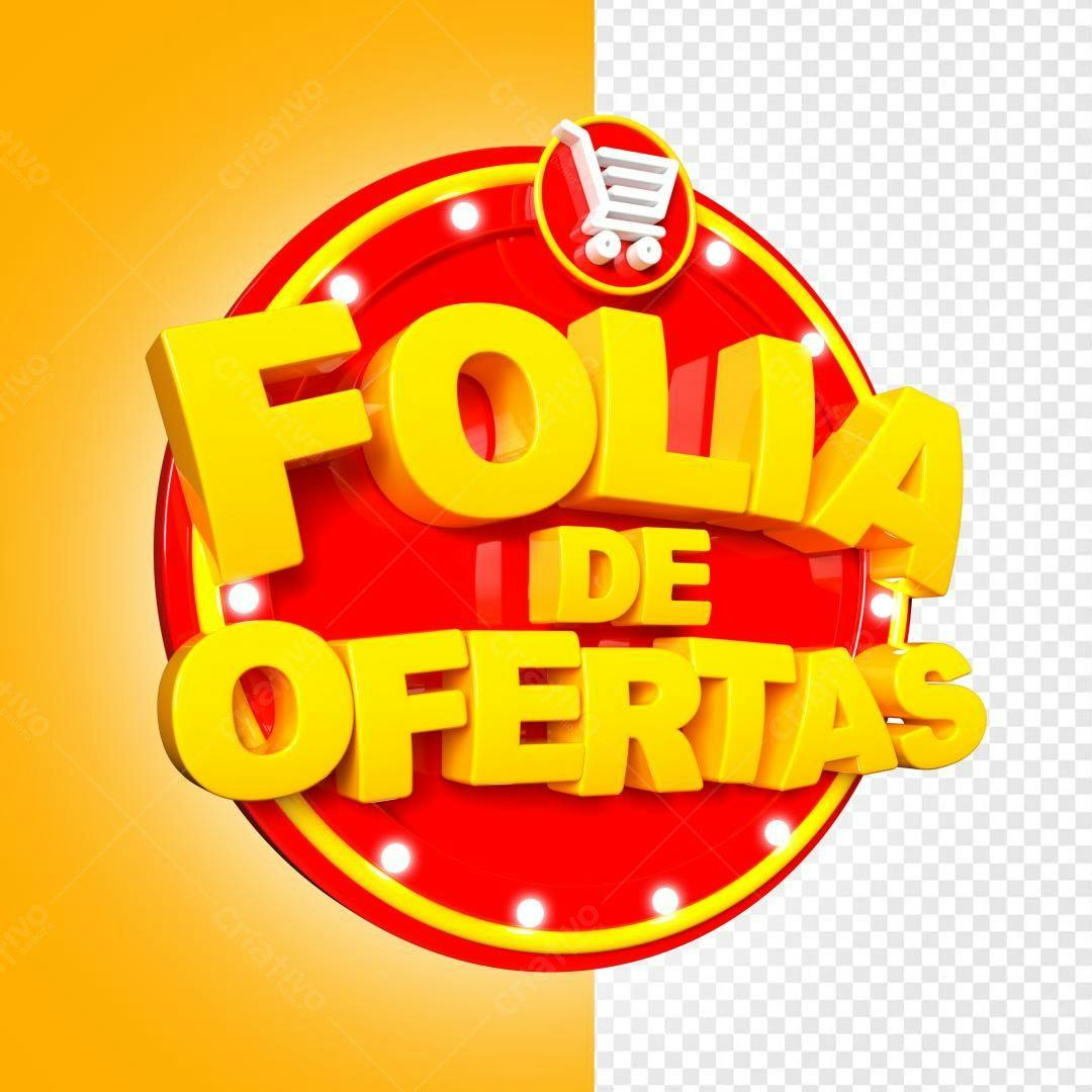 Selo 3D promocional vermelho e amarelo