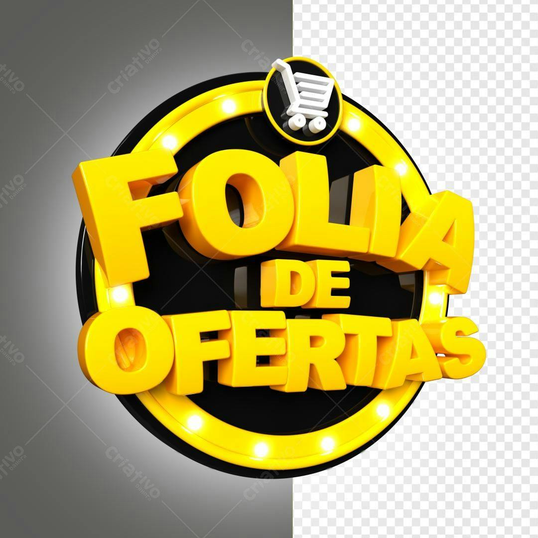 Selo 3D promocional amarelo e preto