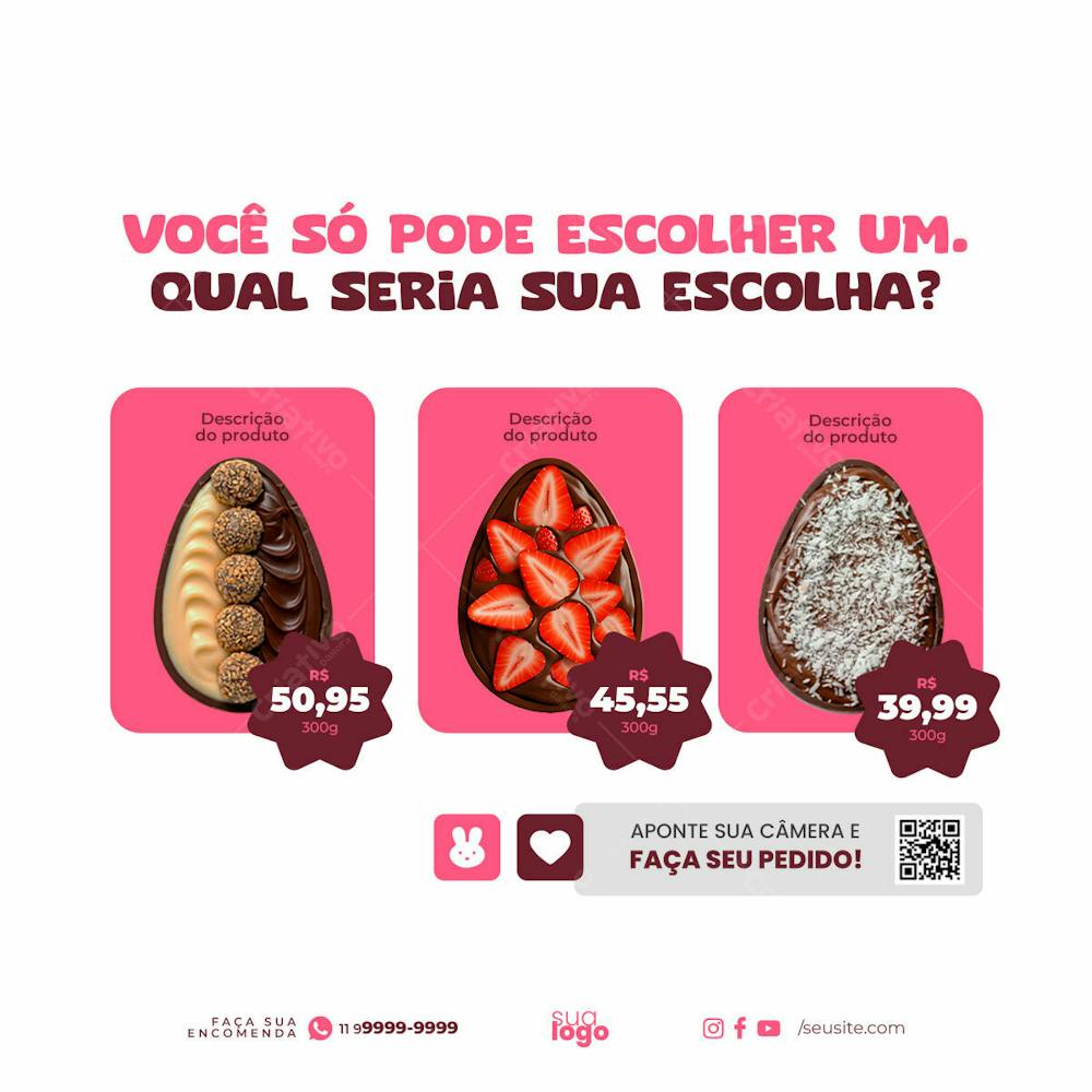 Modelo Psd Midia Social Folheto De Marketing Pascoa