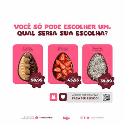 Modelo Psd Midia Social Folheto De Marketing Pascoa