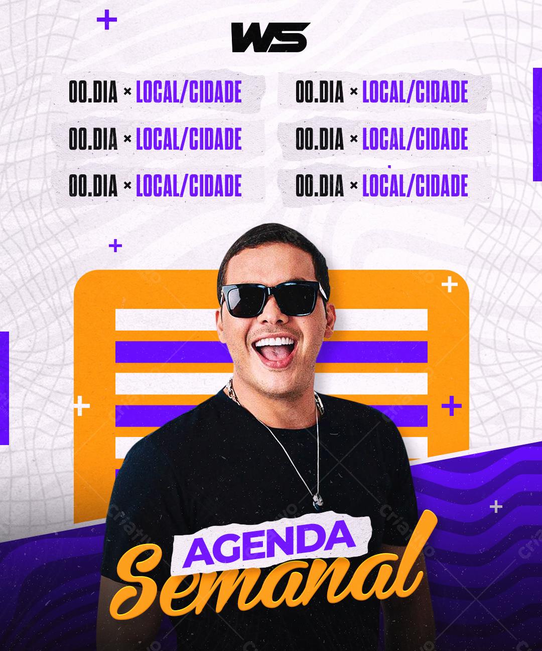 Flyer Agenda Semanal PSD Editável