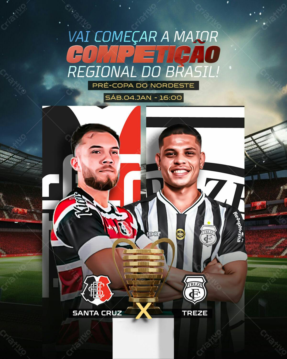 Flyer Pré-Copa do Nordeste PSD Editável